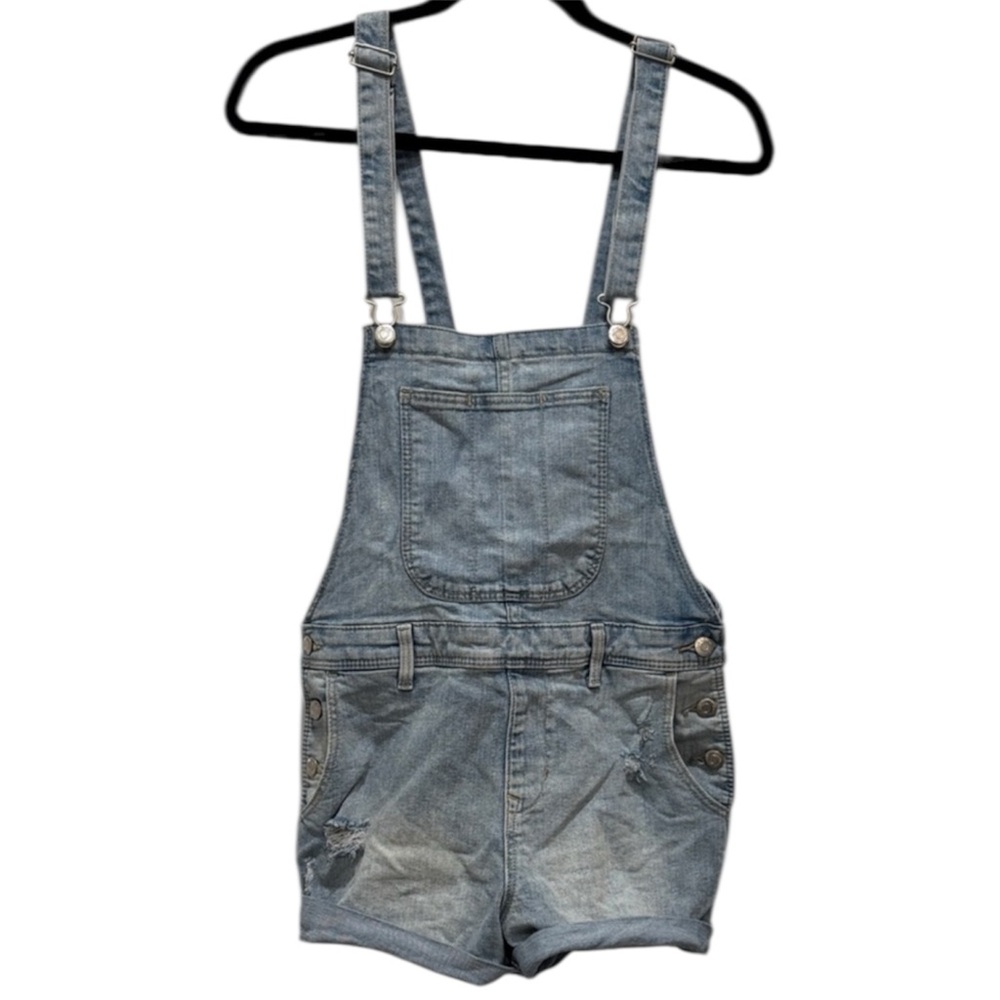 Old Navy Blue Denim Overalls Shorts Women’s Medium